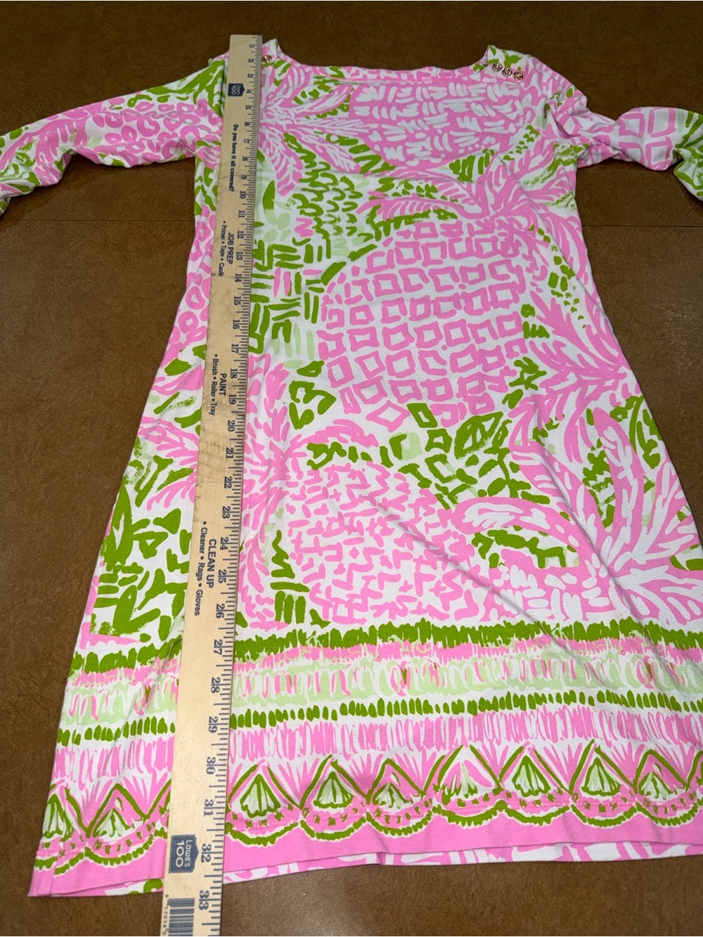 Lilly Pulitzer Pink & Green Pineapple-Print Shift Dress • Tropical • Size Small - Picture 8 of 9